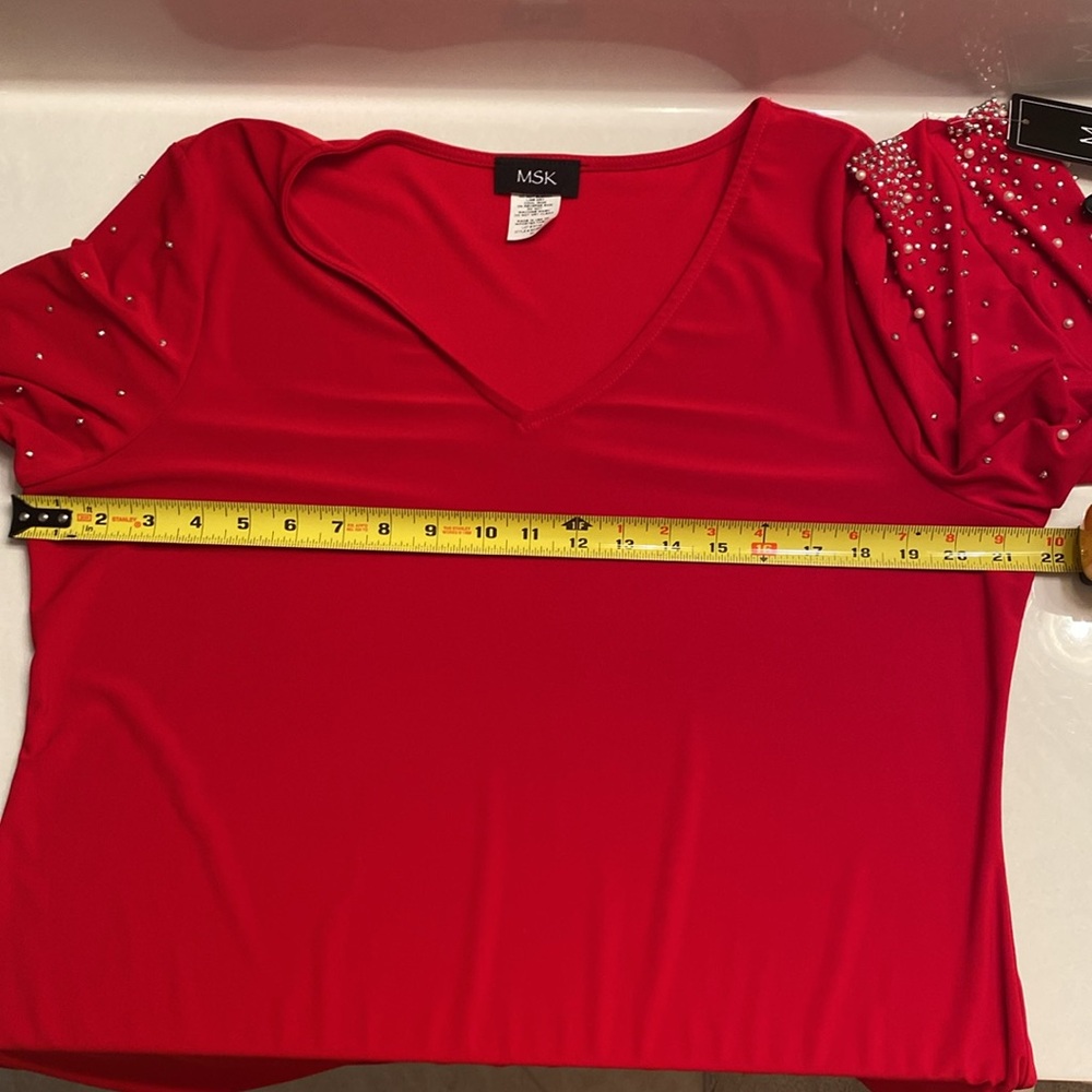 Msk red beaded top size xl NEW - Picture 8 of 9